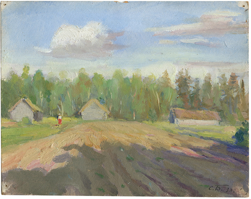 Боим Соломон Самсонович. Пейзаж на окраине деревни 